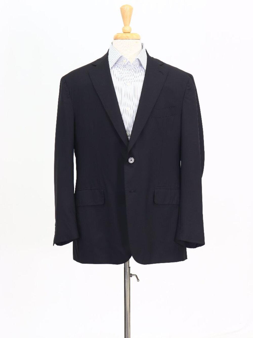 ISAIA 46R Black Blazer Sport Coat Jacket 2-Button Solid W805